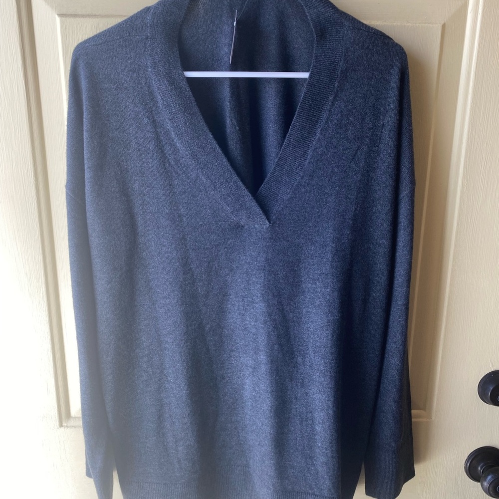 Black/Gray V-Neck Sweater